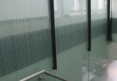 Decorative film installed on stairwell