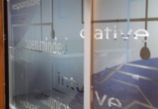 Printed custom frost and colour print on lintec clear
