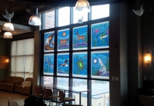 printed graphic on exterior windows