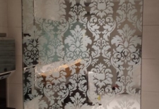 white print on mirror