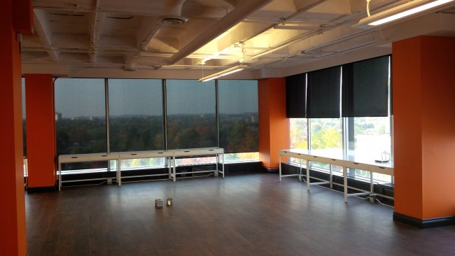 Mapped In - install of ebony roller shades (1)